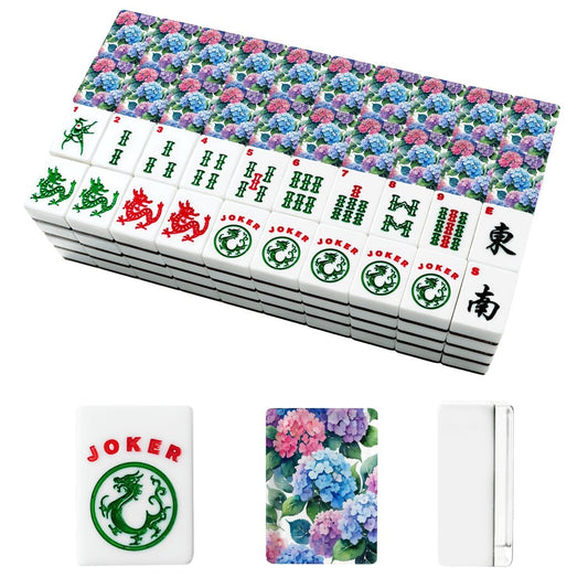 Watercolor Hydrangea Purple Pink, American Mahjong Tiles And Carry Case - Splash Of Mahj And Color Co.