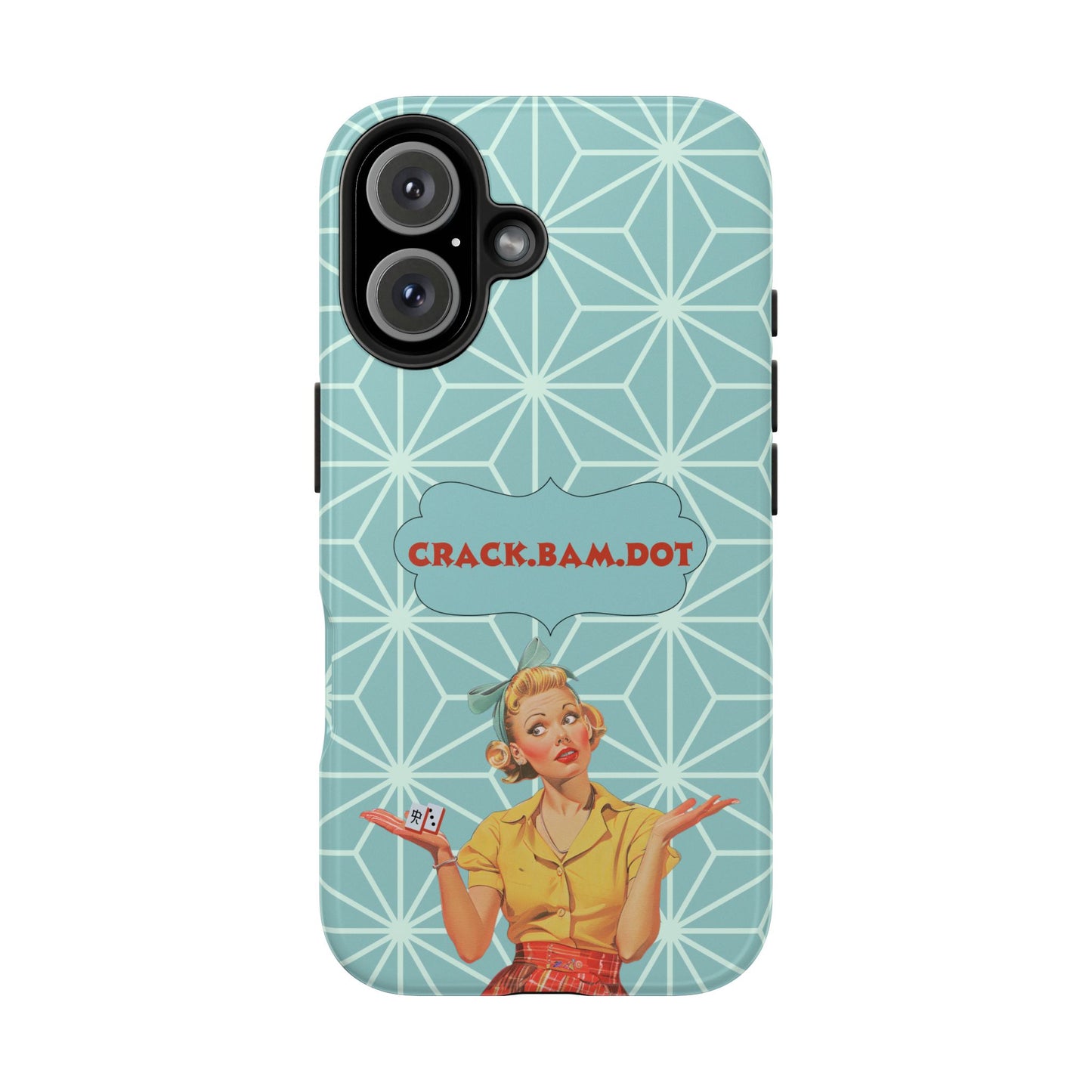Mahjong Funny Phone Case, Crack Bam Dot Vintage Style, Funny Gift for Friends, Durable Protection, Perfect for Any Occasion