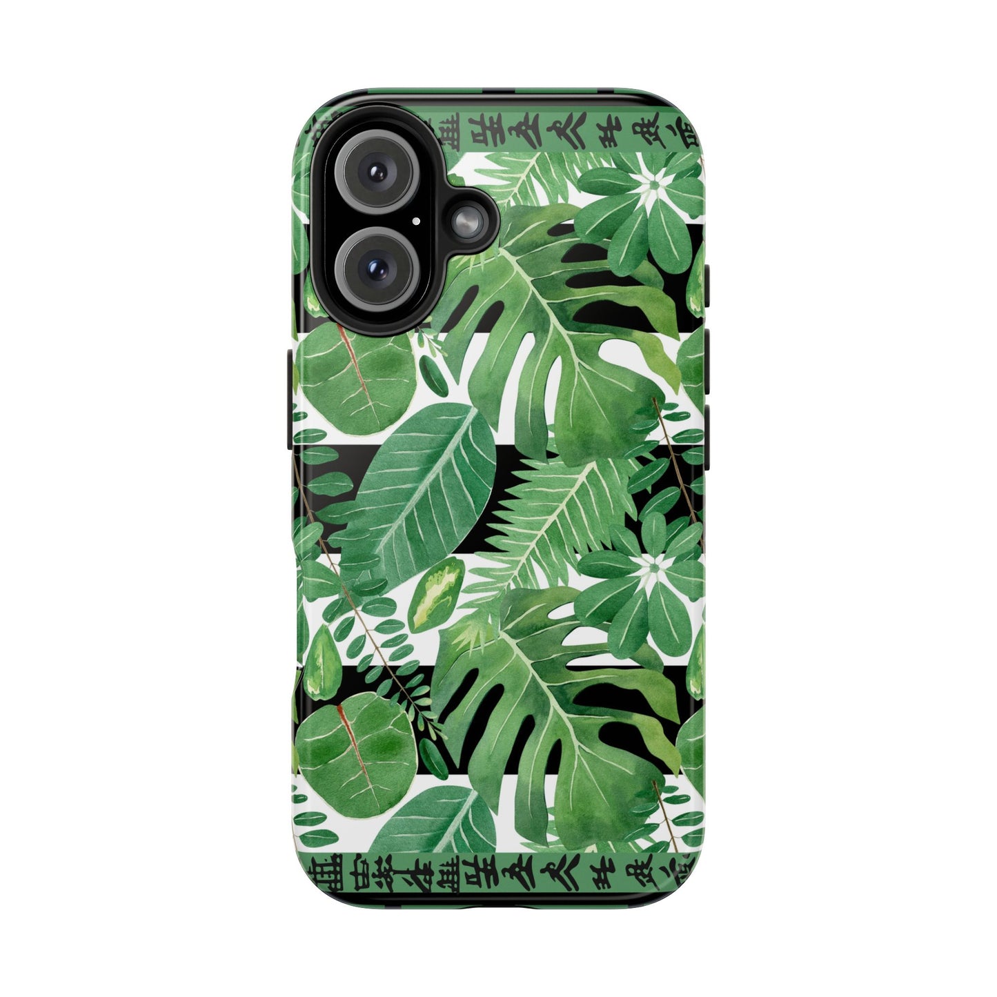 Tropical Mahjong Phone Case Tough Phone Case, Monstera Boho Style