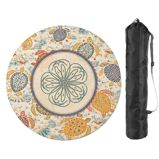Amalfi Turtles Round Mahjong Mat - Splash Of Mahj And Color Co.
