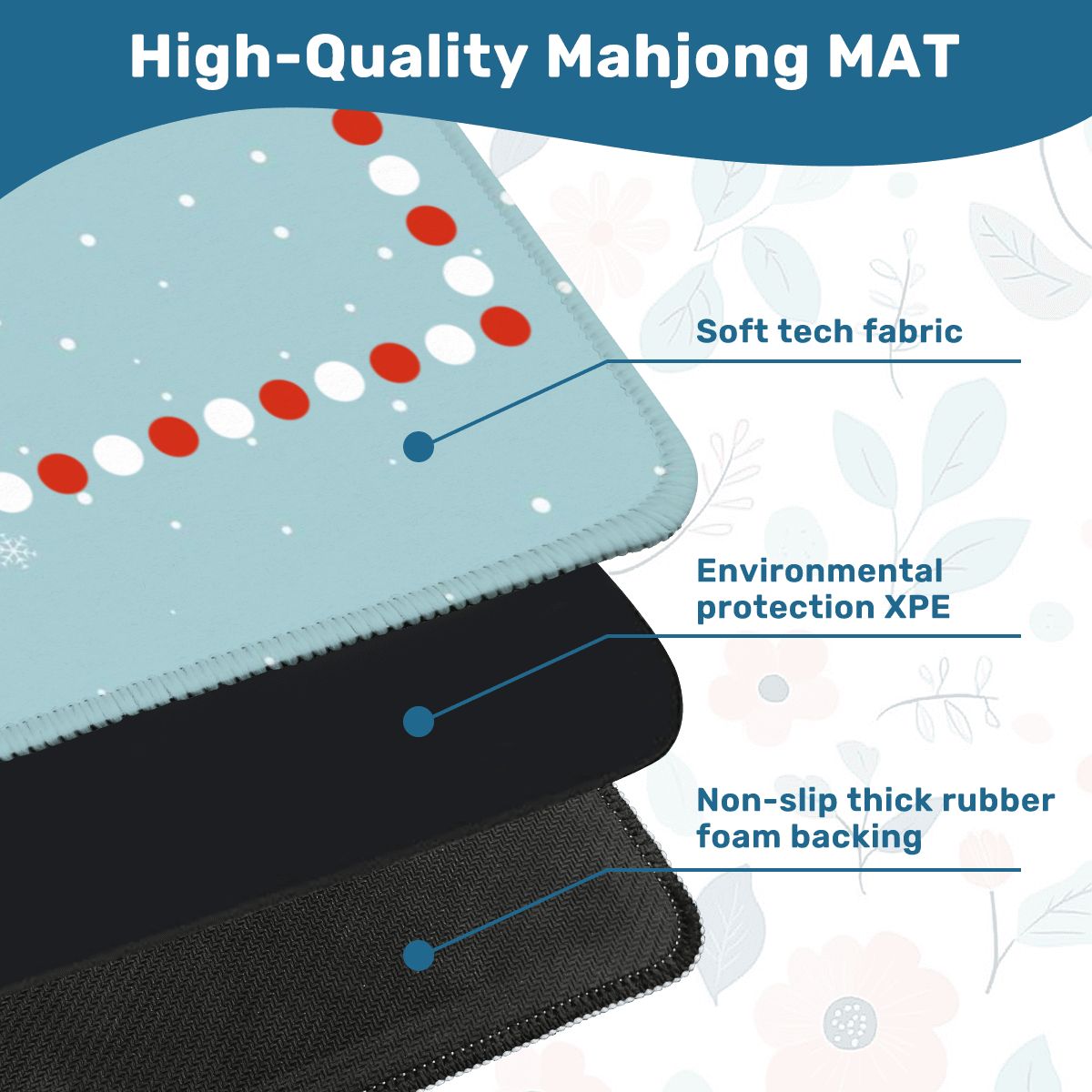 Mahjong Christmas Winter Game Mat Lucky Hands Merry Hearts Nostalgic Christmas Mahjong Mat