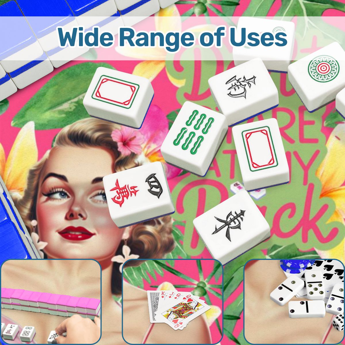 Funny Tropical Don't Stare At My Rack Round Mahjong Mat