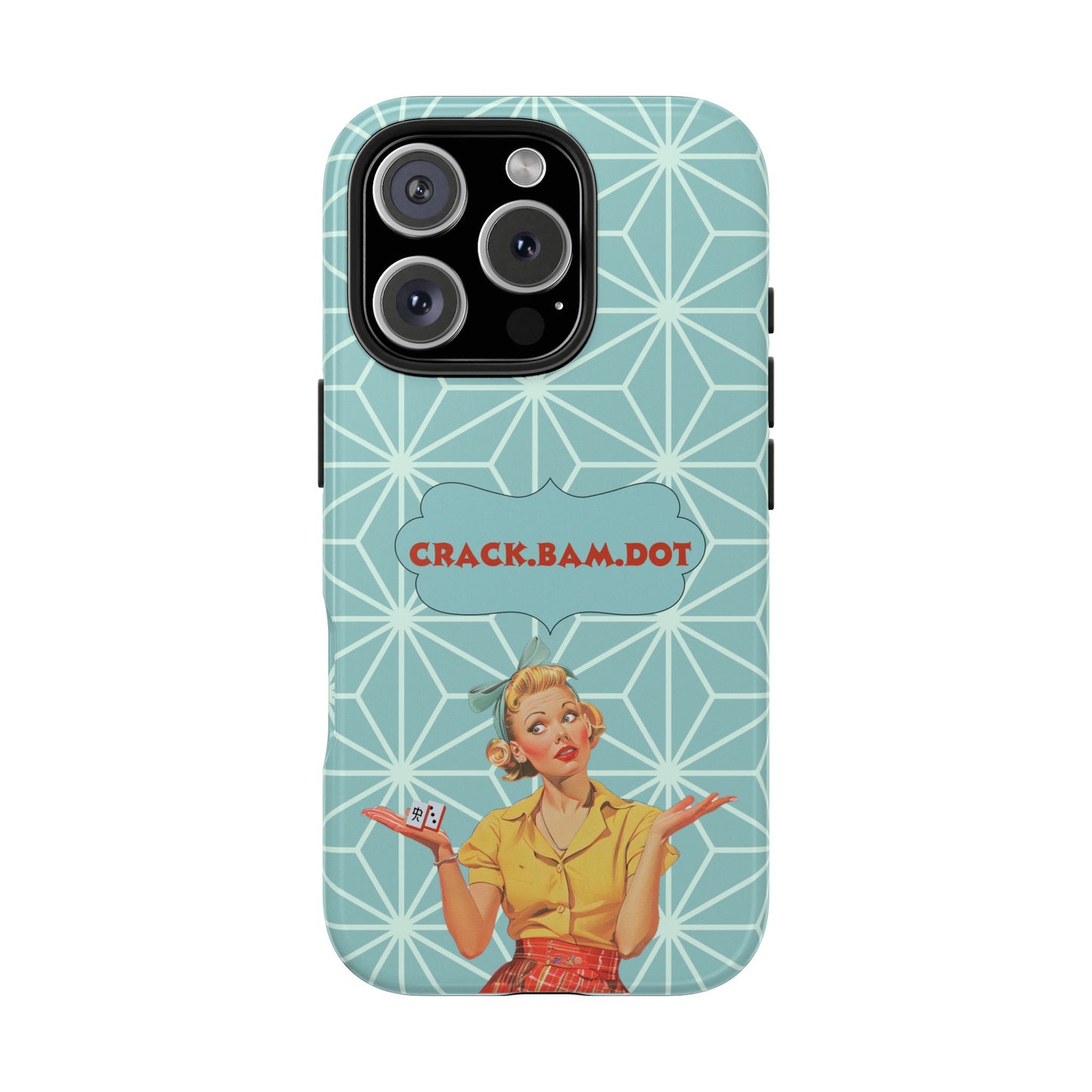 Mahjong Funny Phone Case, Crack Bam Dot Vintage Style, Funny Gift for Friends, Durable Protection, Perfect for Any Occasion