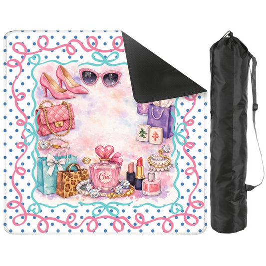 Retail Therapy Luxe Mahjong Mat, Bling, Bags And Tiles - Splash of Color Co.