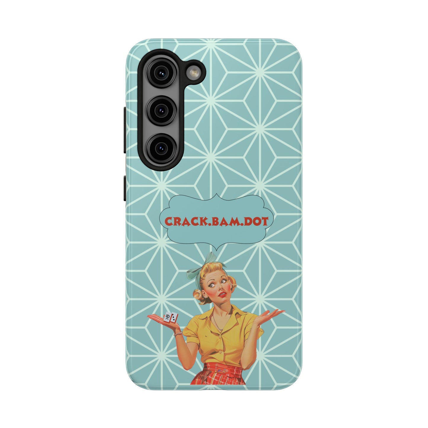 Mahjong Funny Phone Case, Crack Bam Dot Vintage Style, Funny Gift for Friends, Durable Protection, Perfect for Any Occasion