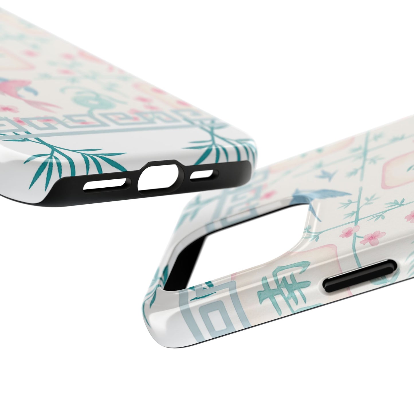 Whimsical Mahjong Tile Pastel Preppy Tough Phone Cases with Vibrant Oriental Designs Mahj Lover Gift