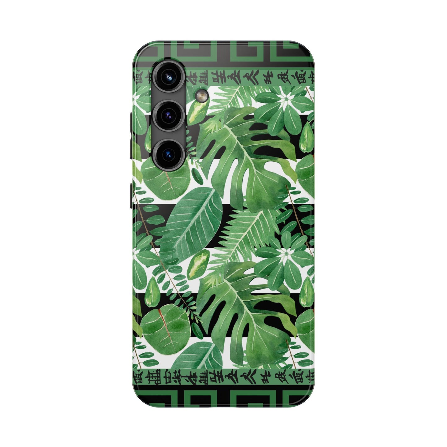 Tropical Mahjong Phone Case Tough Phone Case, Monstera Boho Style