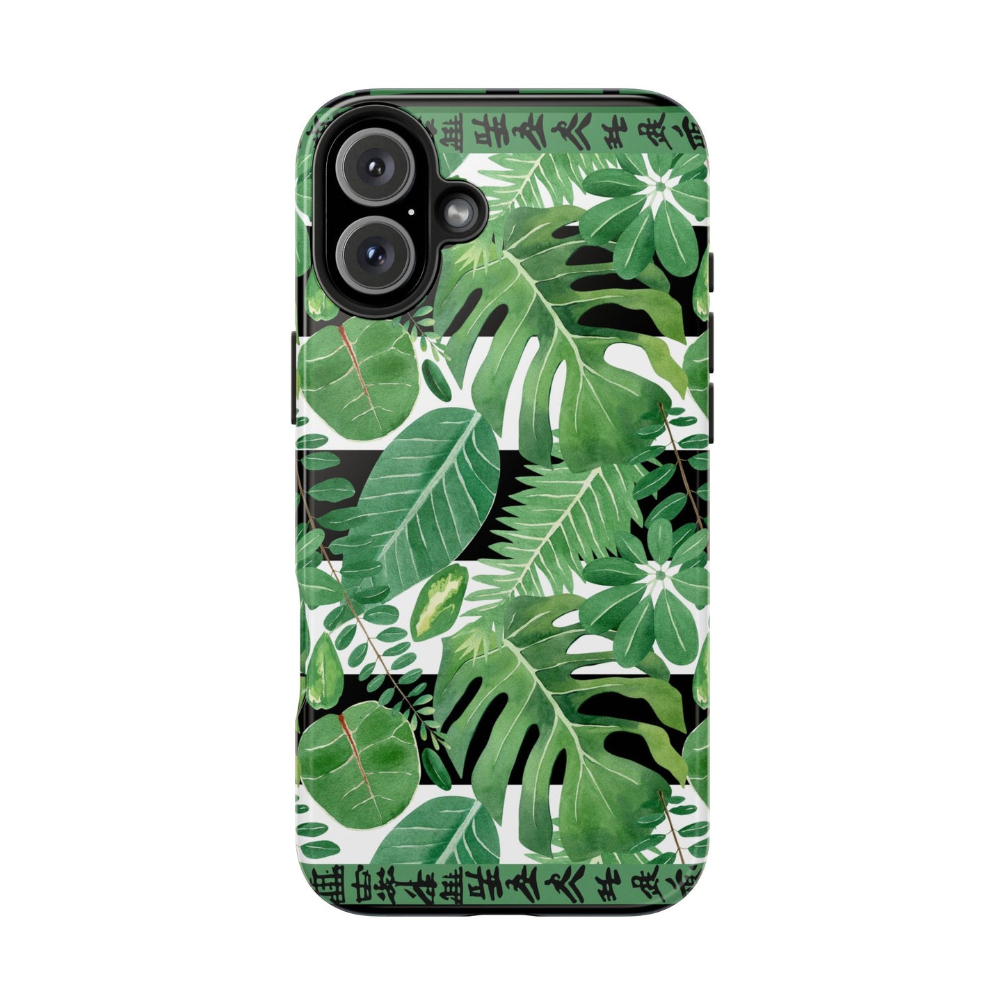 Tropical Mahjong Phone Case Tough Phone Case, Monstera Boho Style