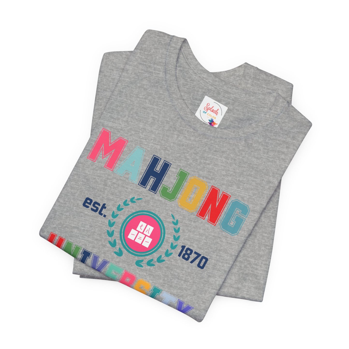 Mahjong University Unisex Tee, Fun Graphic T-Shirt, Perfect for Casual Wear Game Nights