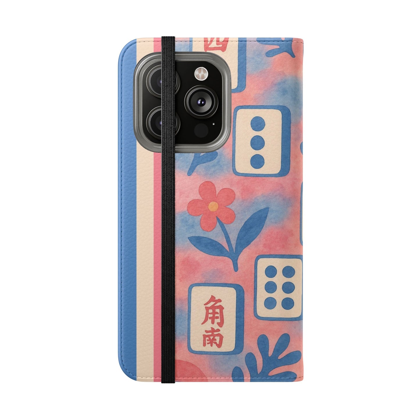 Mahjong Watercolor Artistic Flip Case for Phones, Stylish Wallet Cover, Trendy Phone Accessory, Ideal Gift for Friends, Protective Phone Sleeve