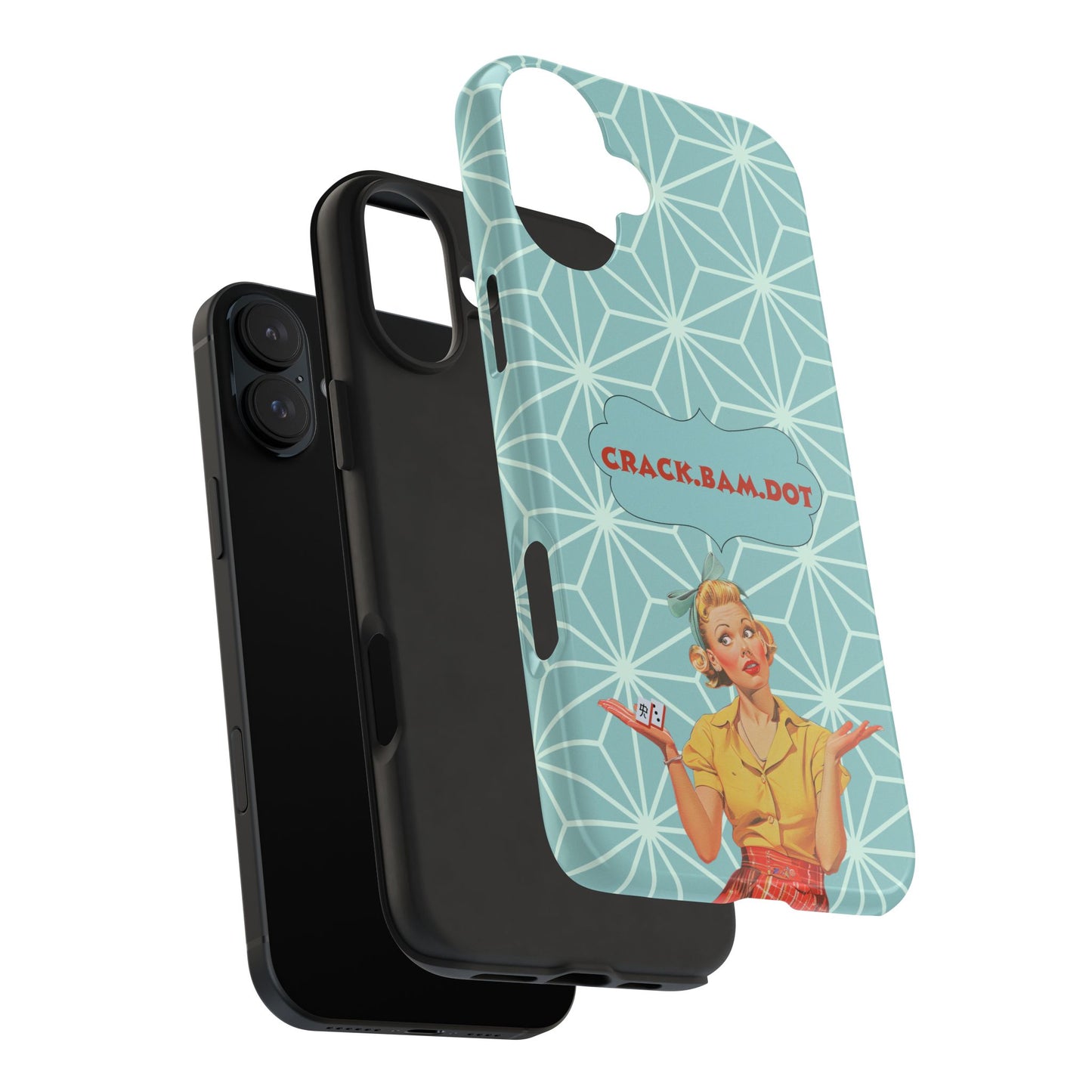 Mahjong Funny Phone Case, Crack Bam Dot Vintage Style, Funny Gift for Friends, Durable Protection, Perfect for Any Occasion