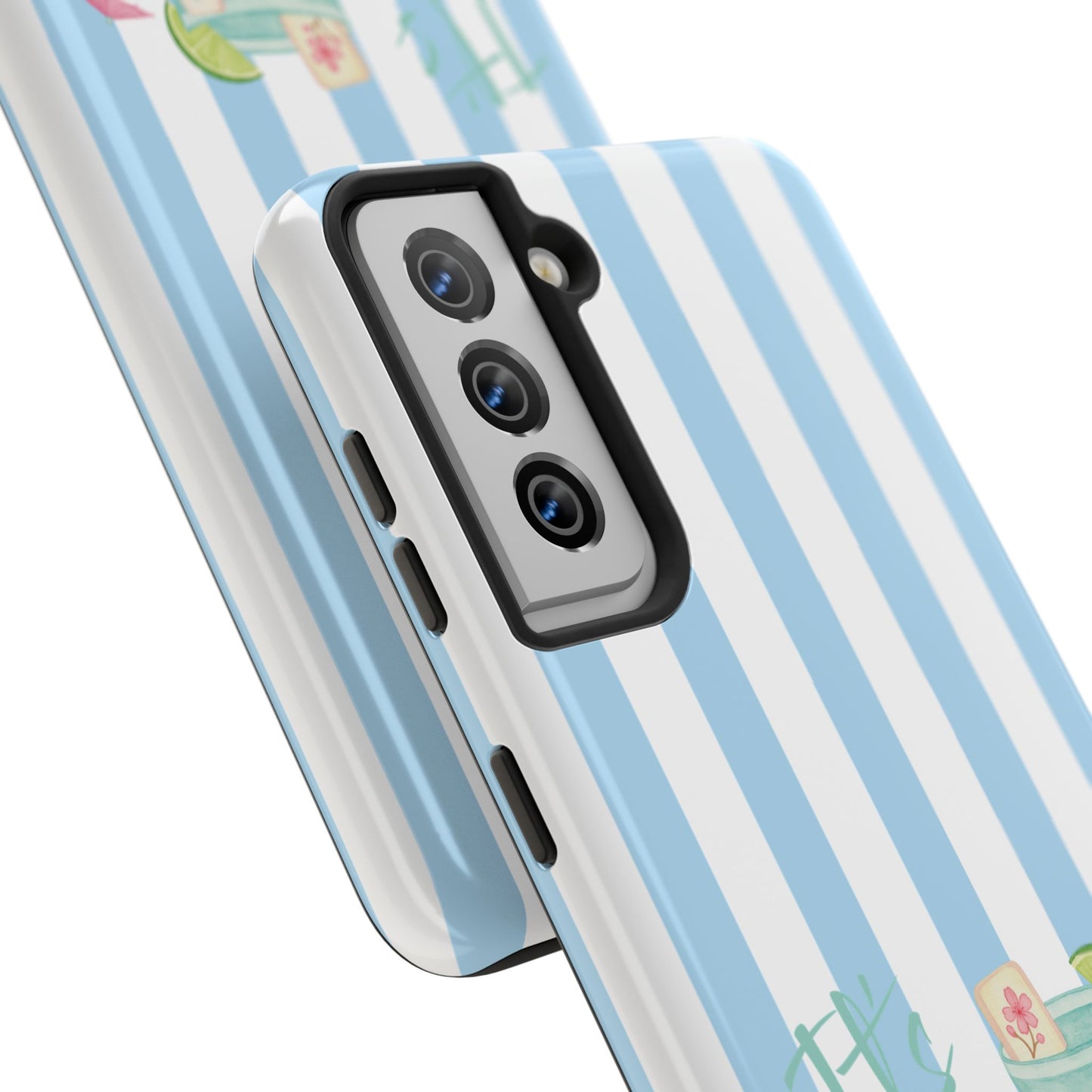 Mahjong Phone Case, Funny It's Kong O' Clock Somewhere, Blue White Preppy Style