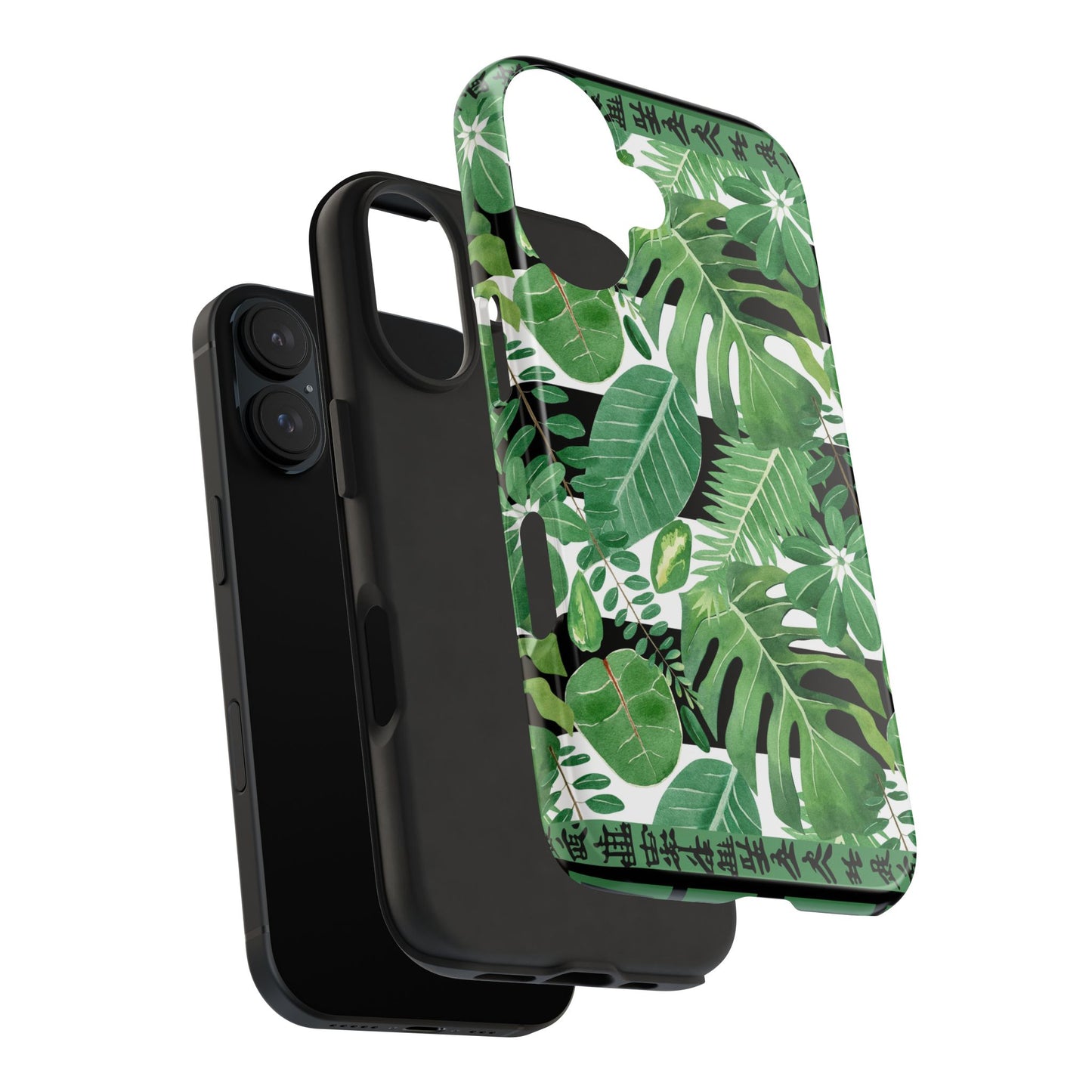 Tropical Mahjong Phone Case Tough Phone Case, Monstera Boho Style