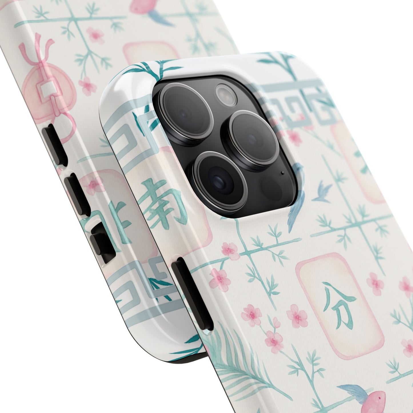 Whimsical Mahjong Tile Pastel Preppy Tough Phone Cases with Vibrant Oriental Designs Mahj Lover Gift