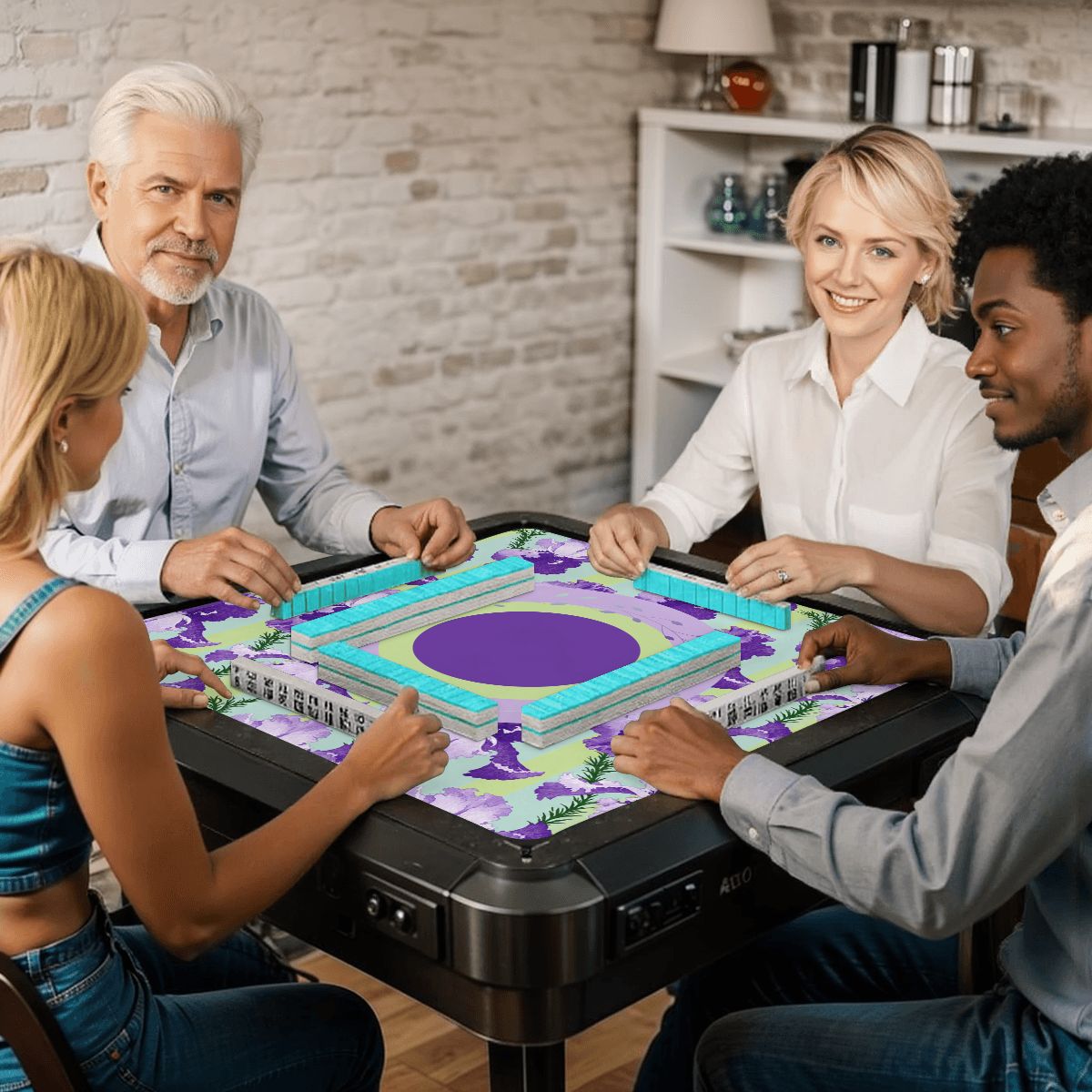 Lavender Luck Iris Flowers Mahjong Mat - Splash Of Mahj And Color Co.