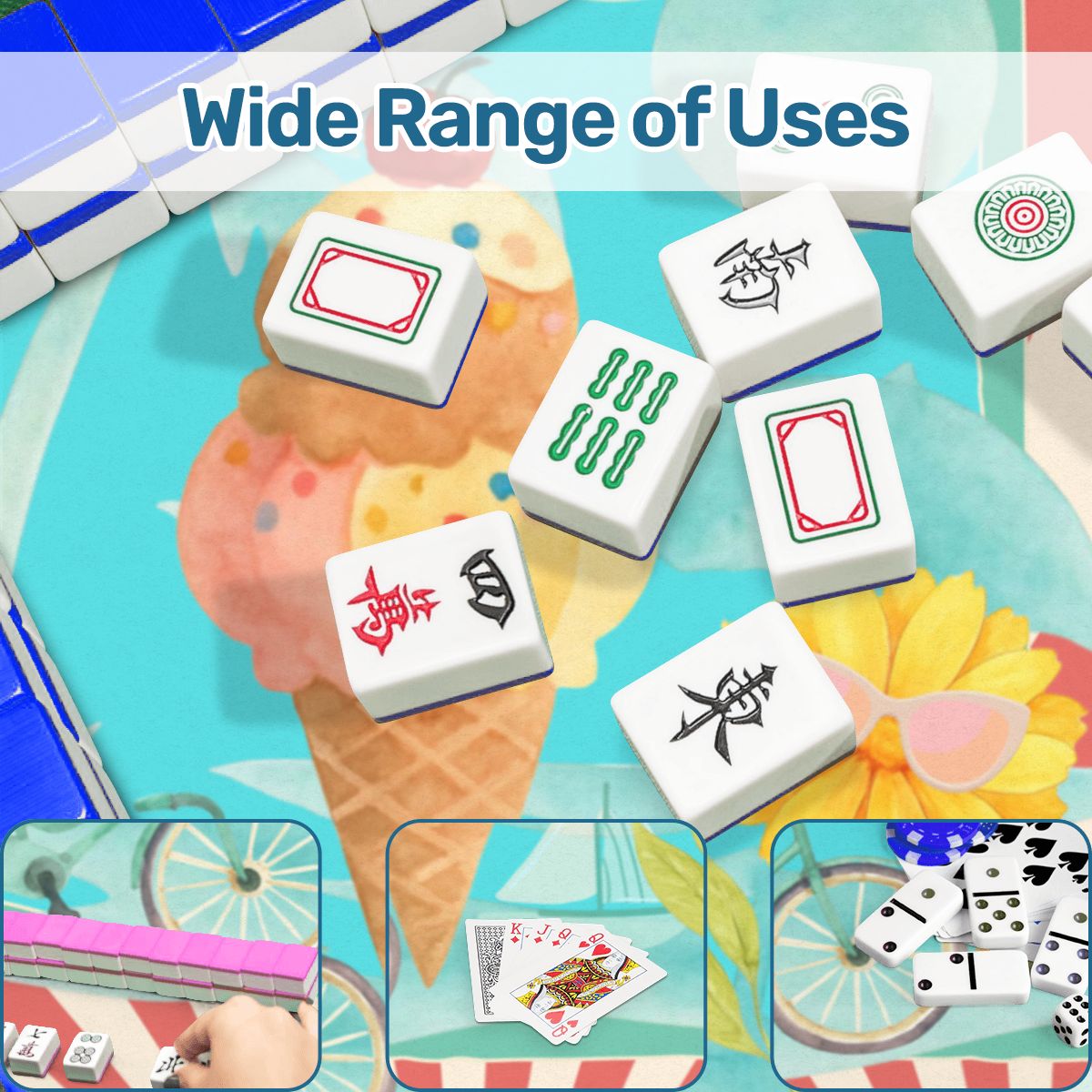 Summer Time Summer Time Scalloped Mahjong Mat - Splash of Color Co.