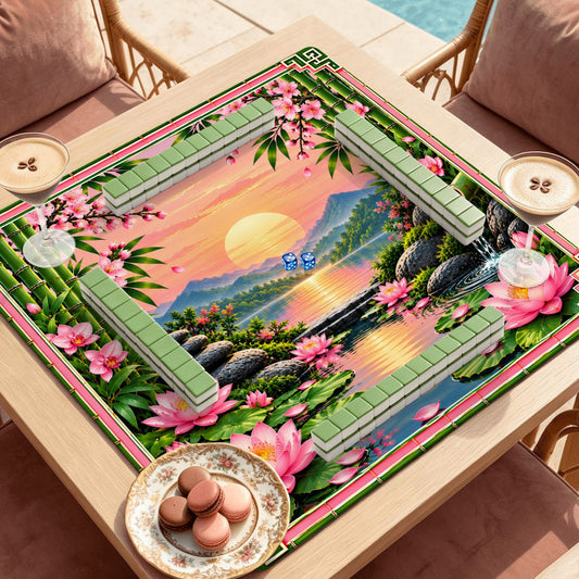 Peace And Tranquility Mahjong Mat Sleek Surface - Splash Of Mahj And Color Co.
