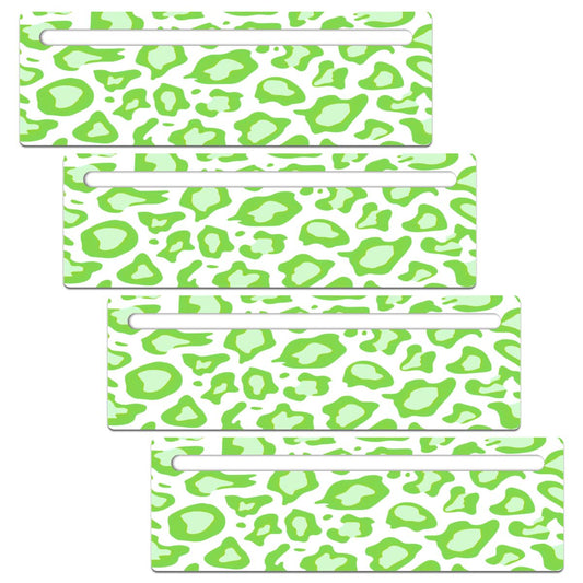Lime Green Cheetah Print Mahjong Line Reader 4 Pack - Splash Of Mahj And Color Co.