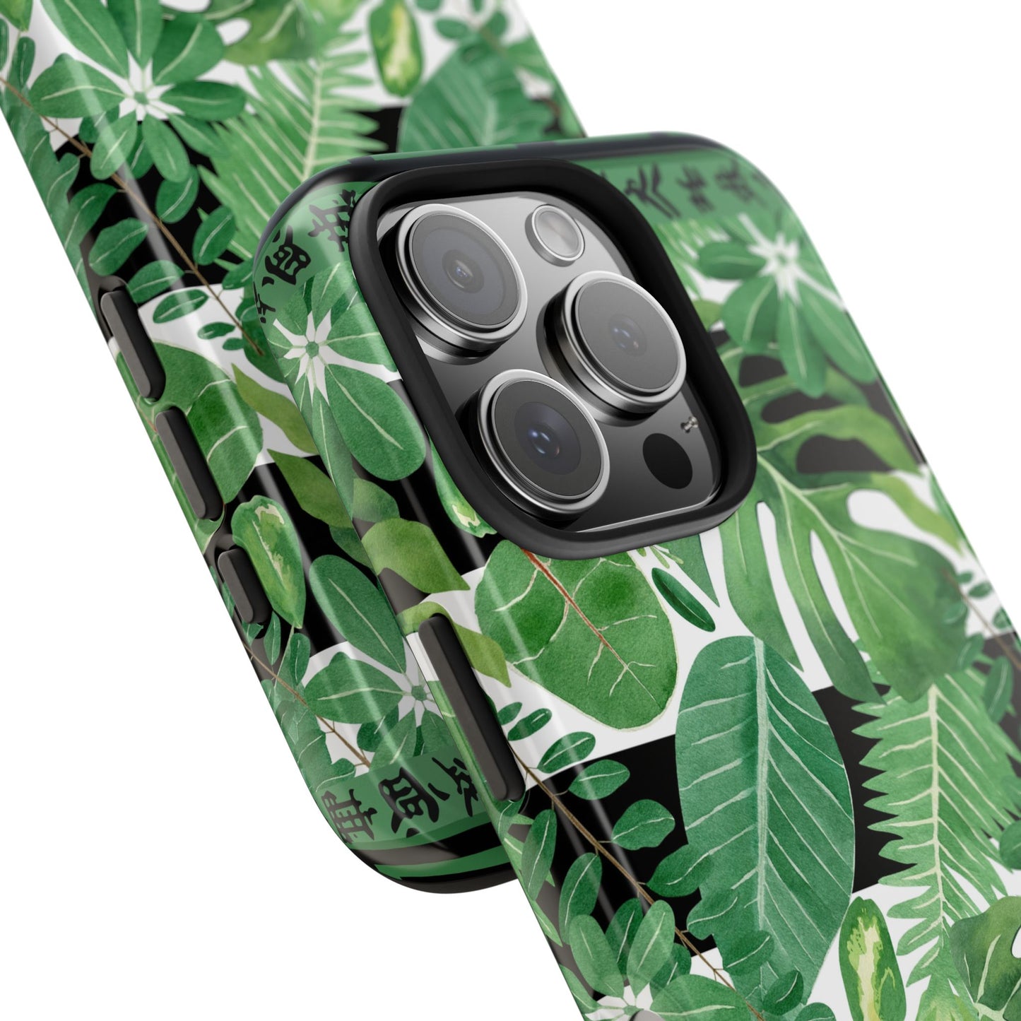 Tropical Mahjong Phone Case Tough Phone Case, Monstera Boho Style
