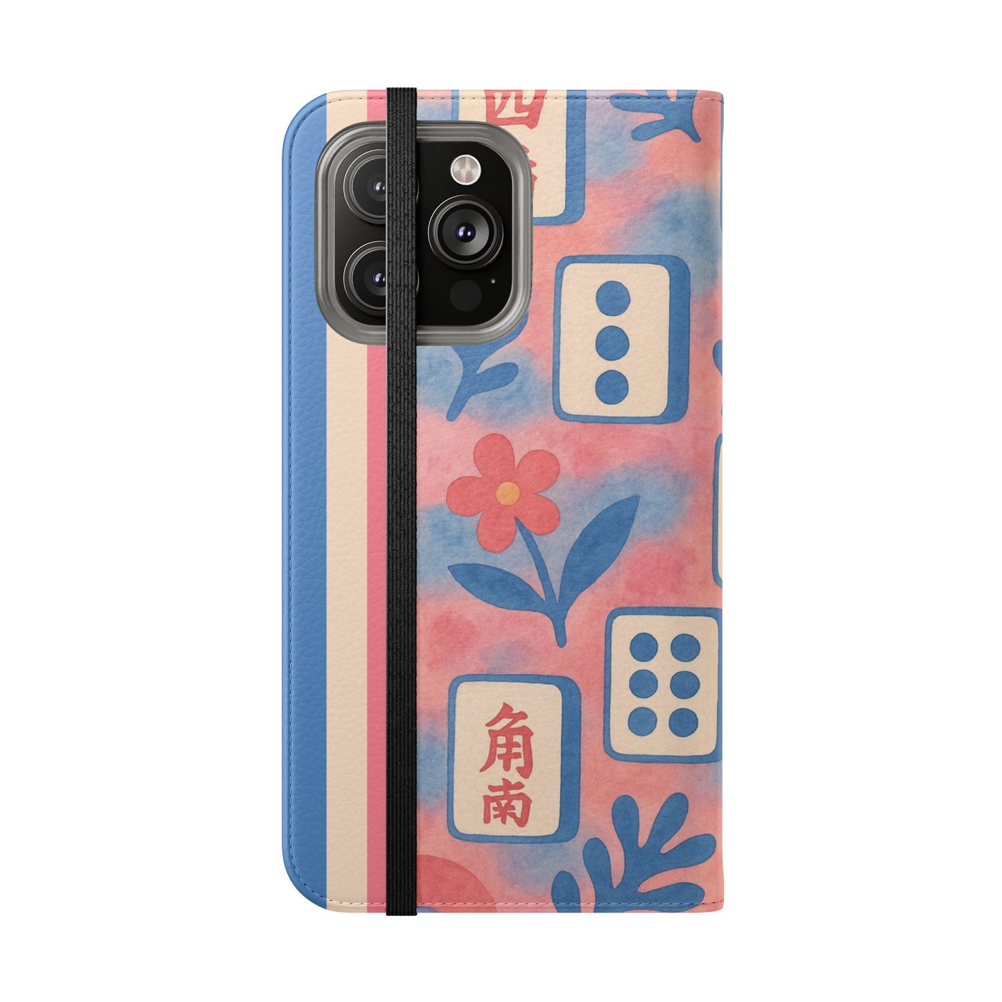 Mahjong Watercolor Artistic Flip Case for Phones, Stylish Wallet Cover, Trendy Phone Accessory, Ideal Gift for Friends, Protective Phone Sleeve