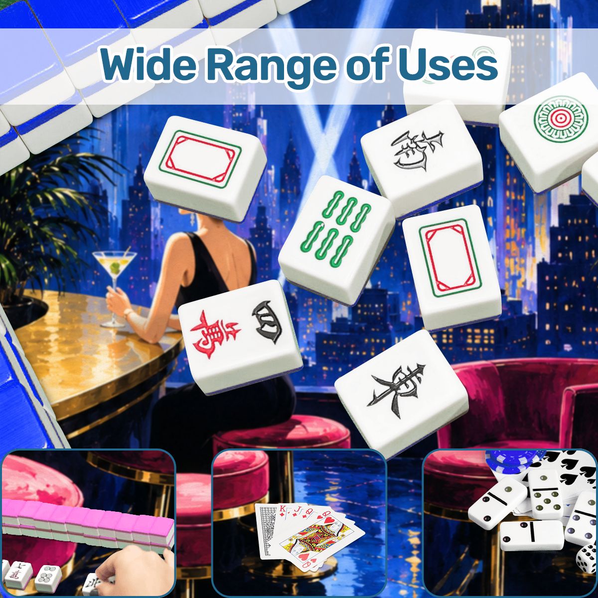Midnight At The Oasis Art Deco Glam Round Mahjong Mat