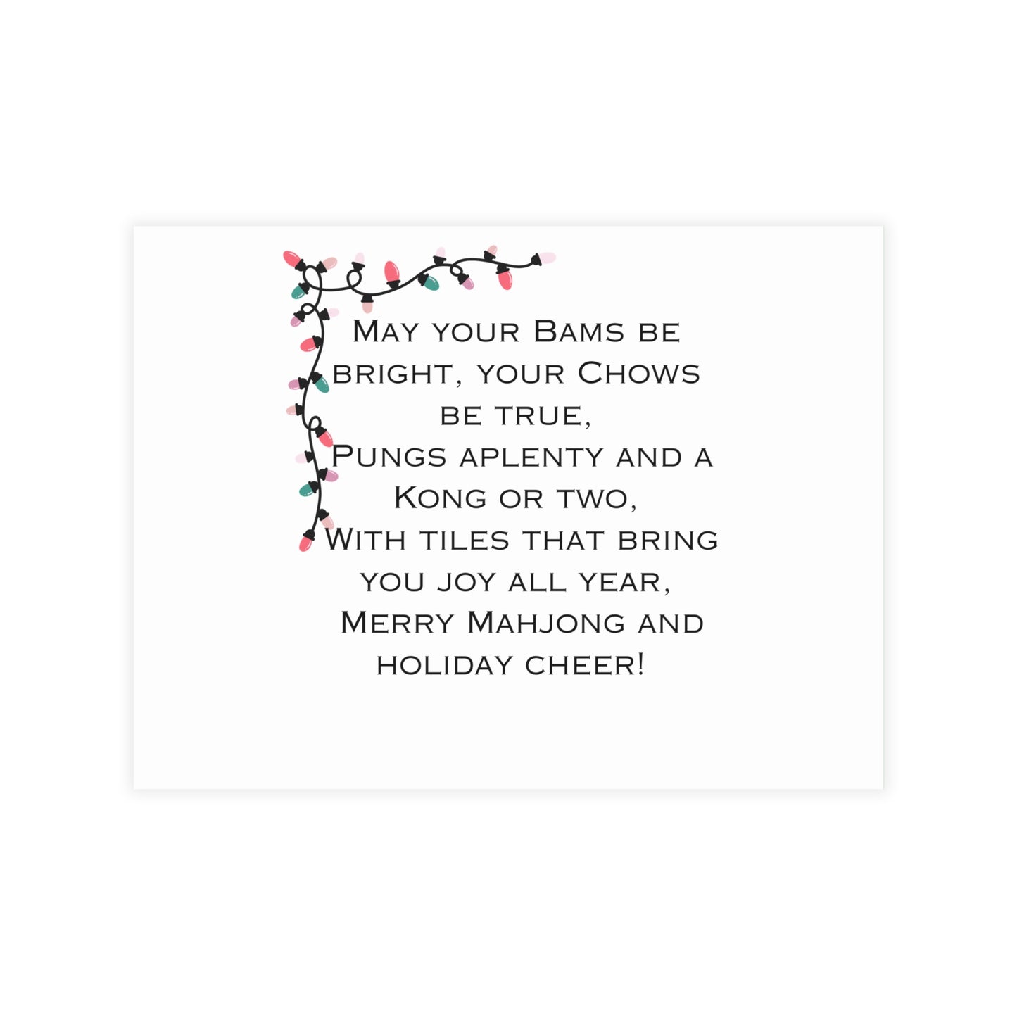Festive Merry Mahjong Postcard Christmas Card Bundle | Holiday Greetings for Players | Fun Gift for Friends & Family, Mahjong Enthusiasts, Christmas