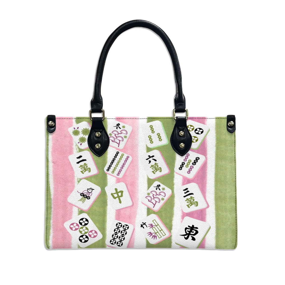 Mahjong Green Pink Mahjong Tile Whimsical Cute Handbag Shoulder Bag Mahj Gift