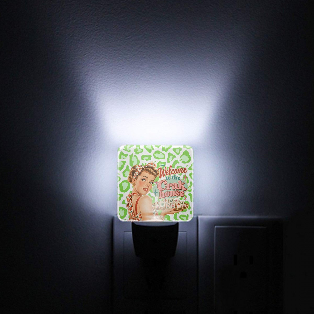 Funny Mahjong LED Night Light Set of 2 Welcome To The Crak House
