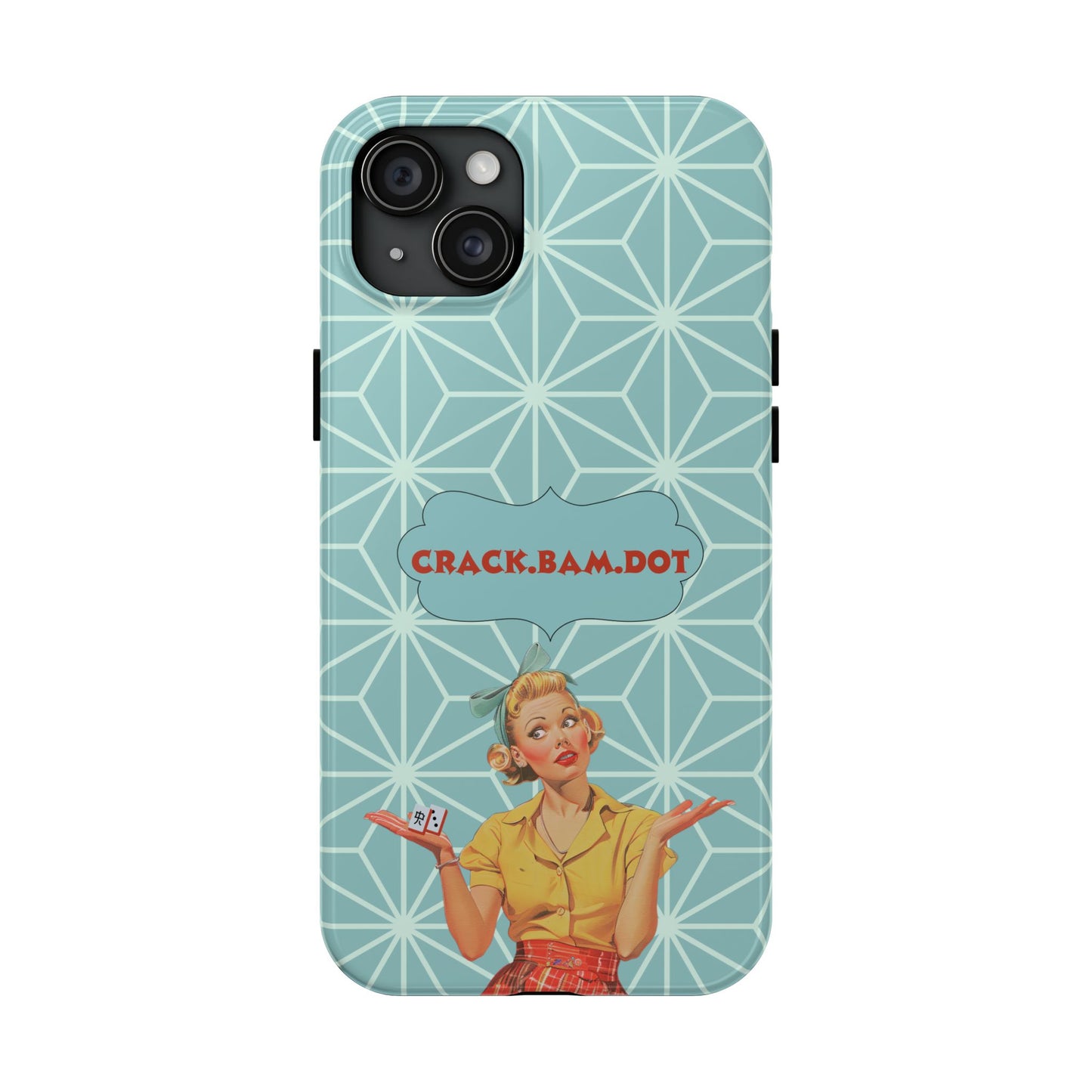 Mahjong Funny Phone Case, Crack Bam Dot Vintage Style, Funny Gift for Friends, Durable Protection, Perfect for Any Occasion