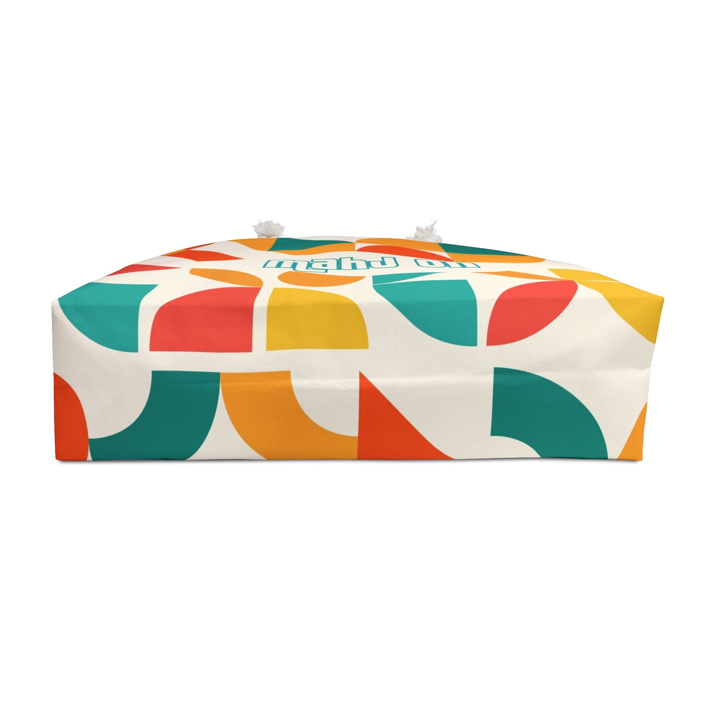 Mahjong Tote Bag Colorful Geometric, Orange, Teal, Yellow, Mahj On Weekender Bag, Bohemian Travel Tote