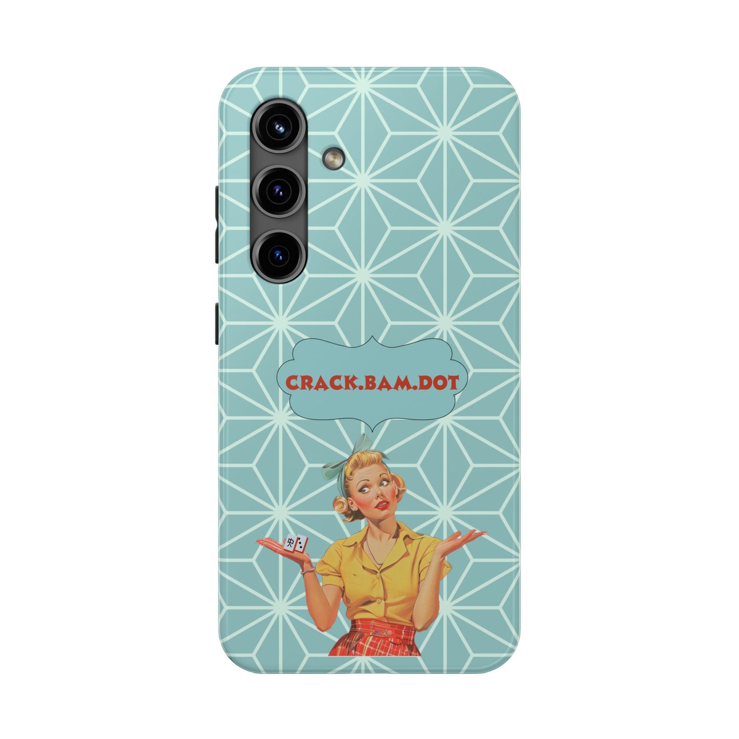 Mahjong Funny Phone Case, Crack Bam Dot Vintage Style, Funny Gift for Friends, Durable Protection, Perfect for Any Occasion
