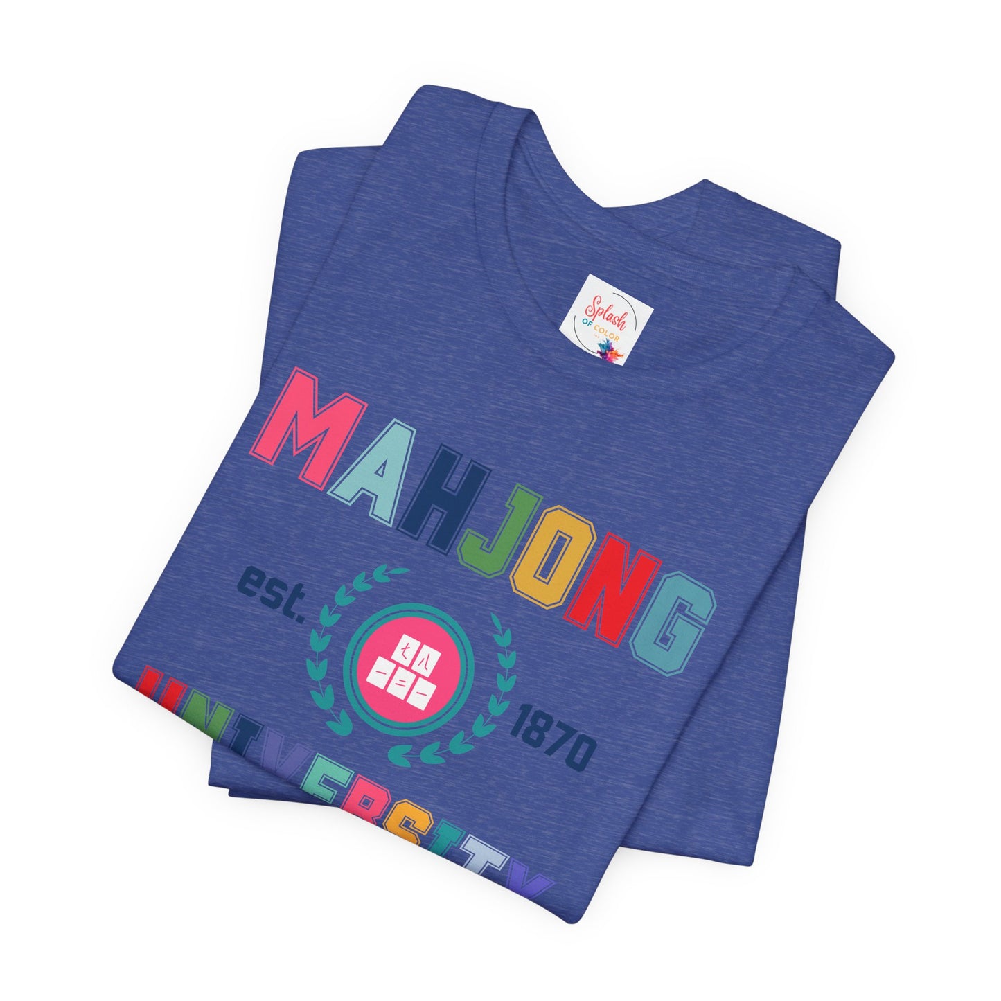 Mahjong University Unisex Tee, Fun Graphic T-Shirt, Perfect for Casual Wear Game Nights