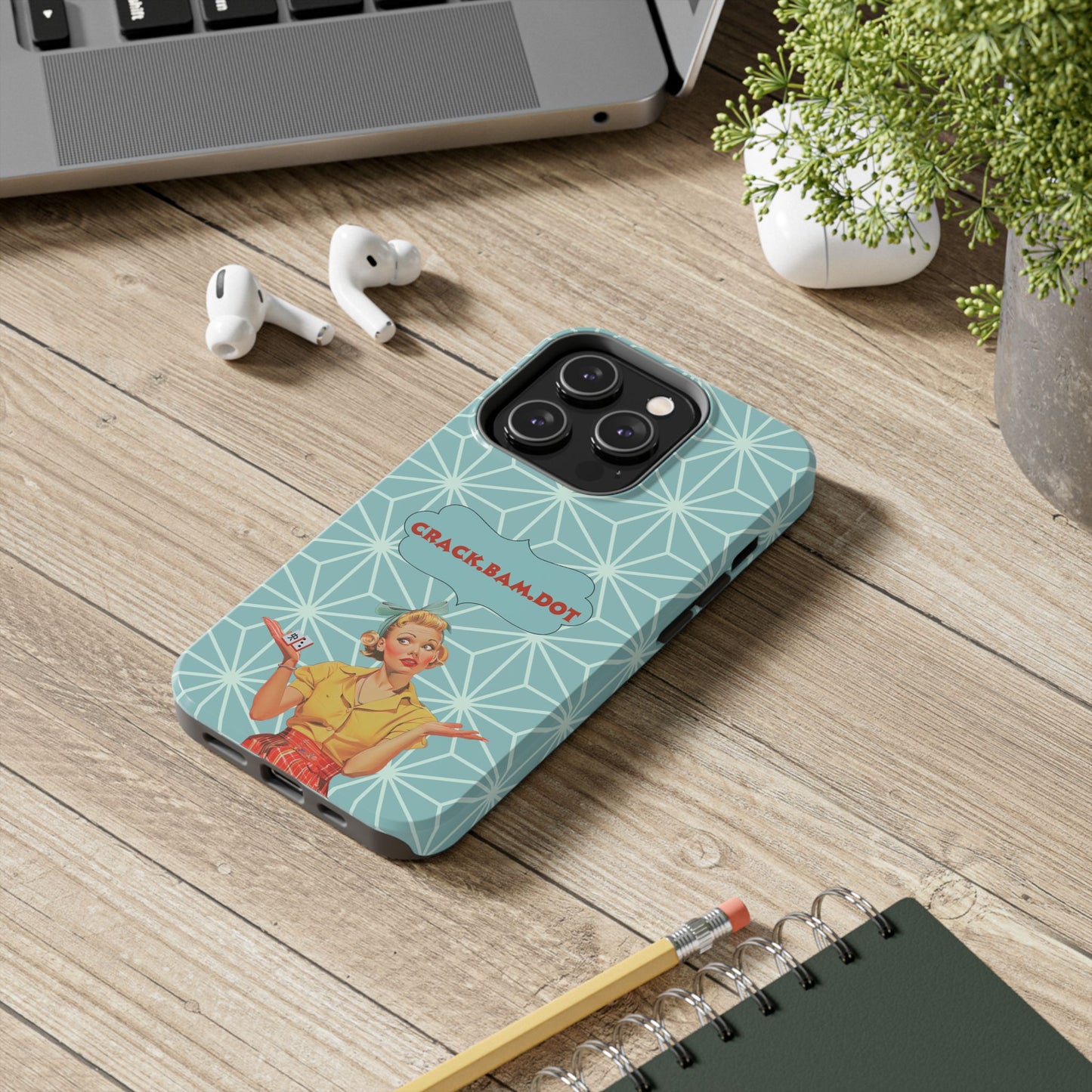 Mahjong Funny Phone Case, Crack Bam Dot Vintage Style, Funny Gift for Friends, Durable Protection, Perfect for Any Occasion