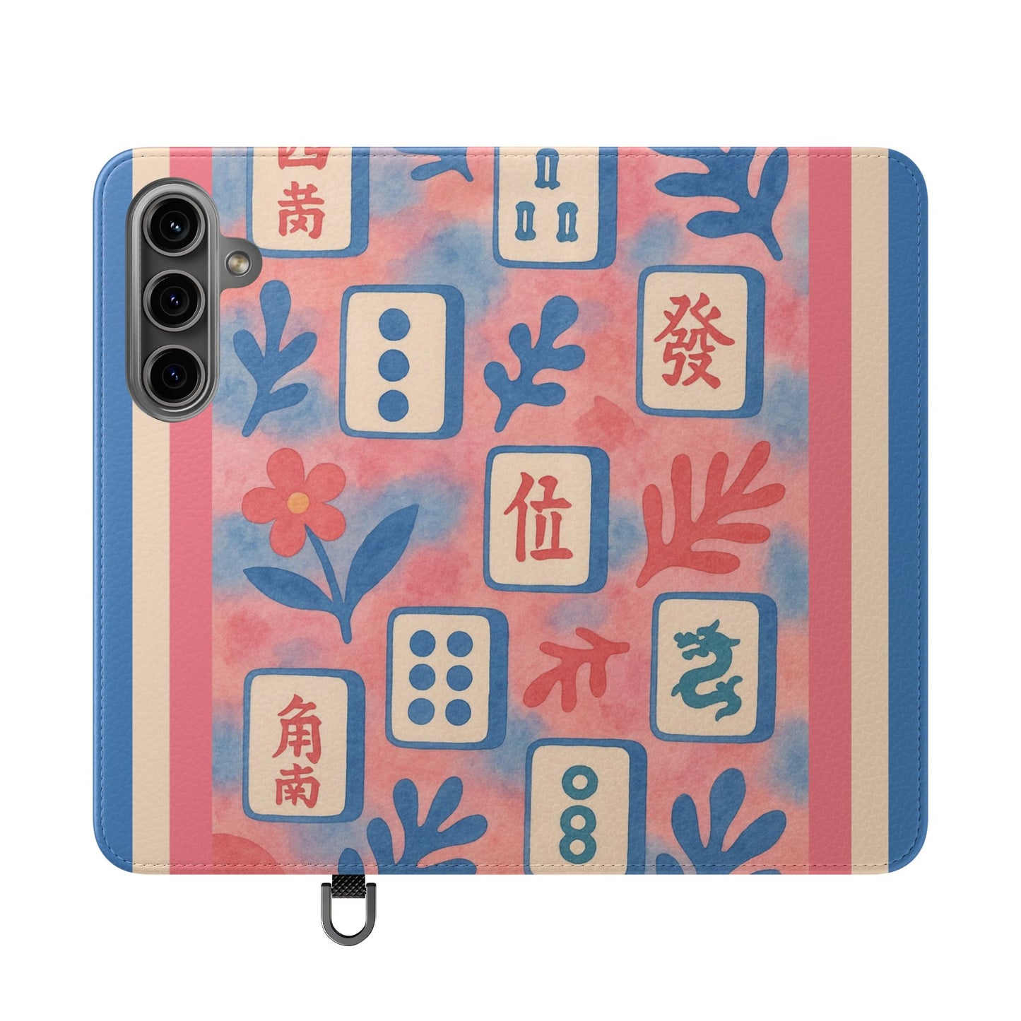 Mahjong Watercolor Artistic Flip Case for Phones, Stylish Wallet Cover, Trendy Phone Accessory, Ideal Gift for Friends, Protective Phone Sleeve