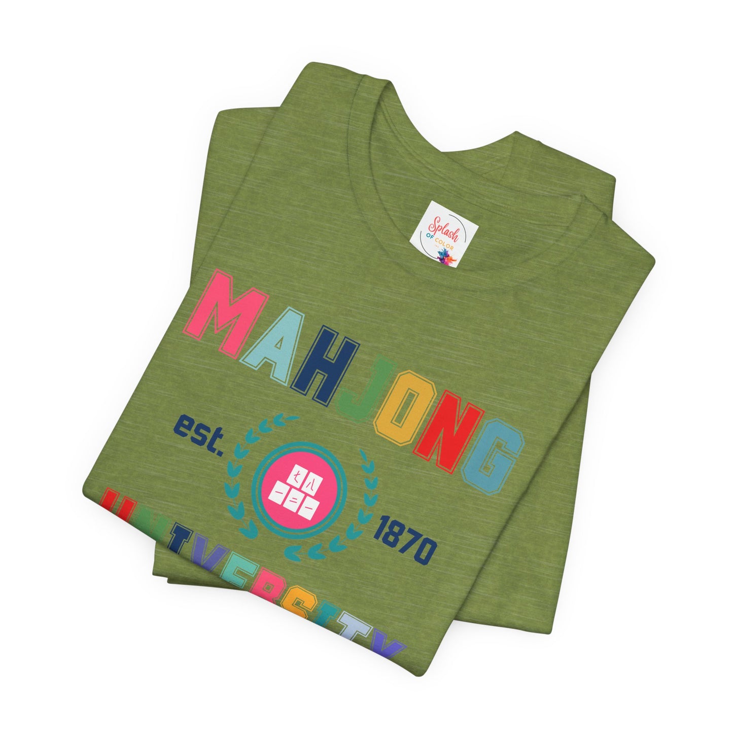 Mahjong University Unisex Tee, Fun Graphic T-Shirt, Perfect for Casual Wear Game Nights