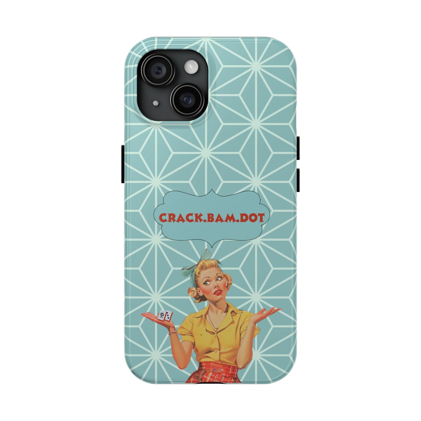Mahjong Funny Phone Case, Crack Bam Dot Vintage Style, Funny Gift for Friends, Durable Protection, Perfect for Any Occasion