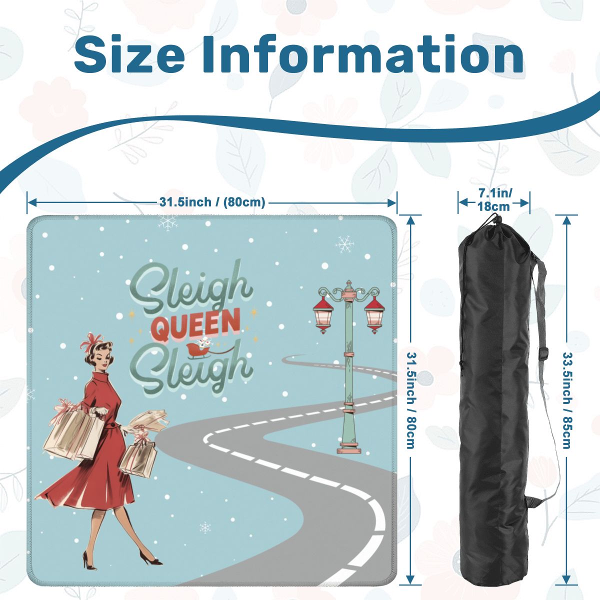 Christmas Mahjong Mat, Funny Sleigh Queen Sleigh Holiday Game Mat