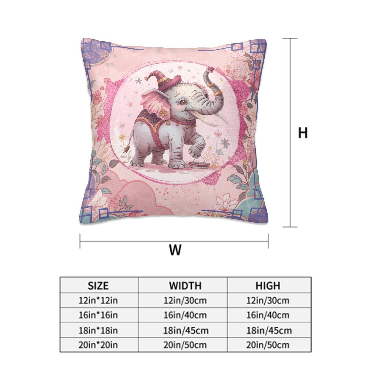 Asian Elephant Tilly Tusk Garden Pillow Covers - Splash of Color Co.