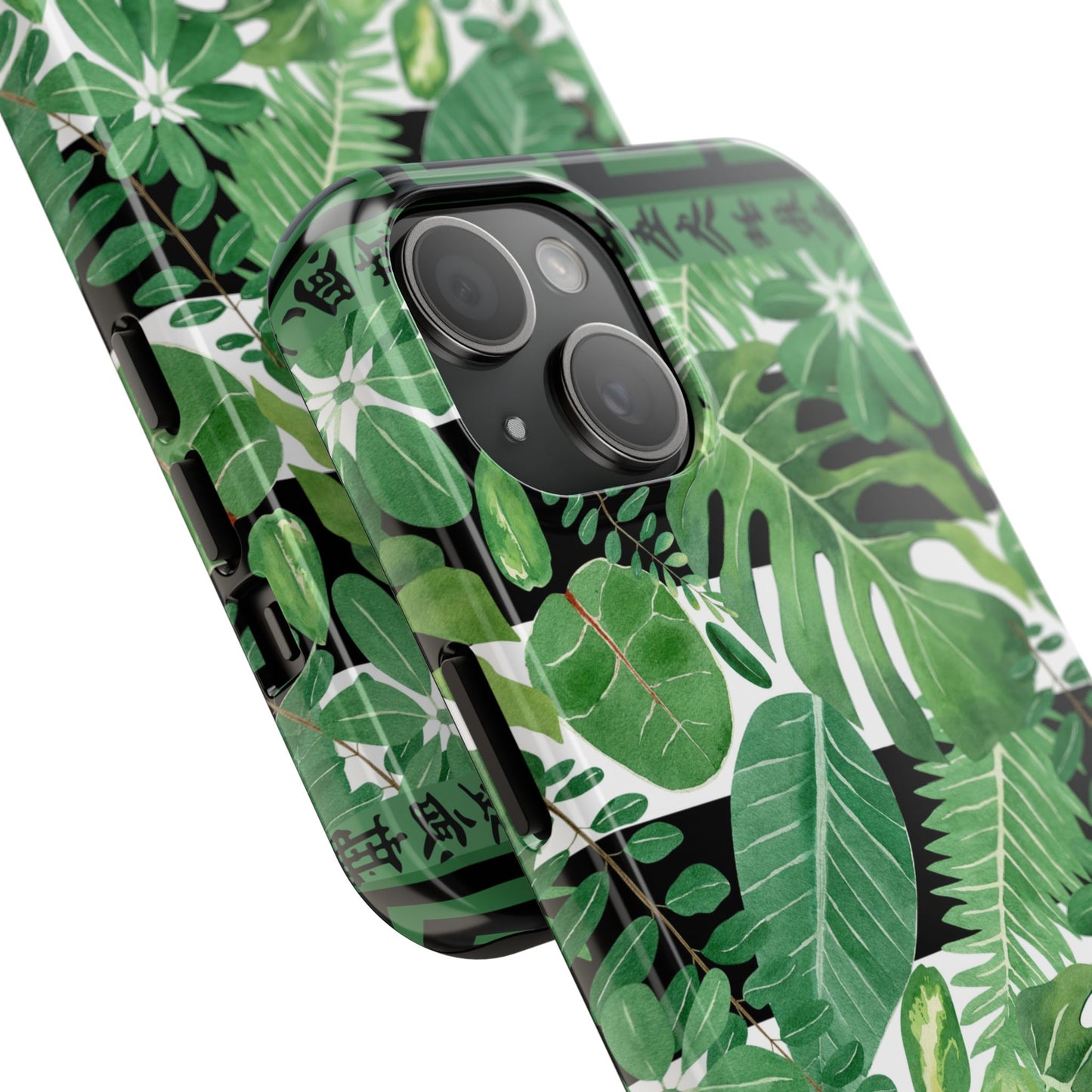 Tropical Mahjong Phone Case Tough Phone Case, Monstera Boho Style