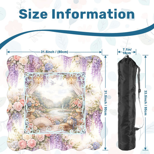 Romantic Regency Wisteria Garden Watercolor Scalloped Mahjong Mat - Splash of Color Co.