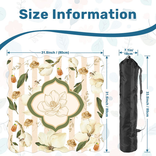 Magnolias And Sweet Tea Scalloped Mahjong Mat - Splash of Color Co.