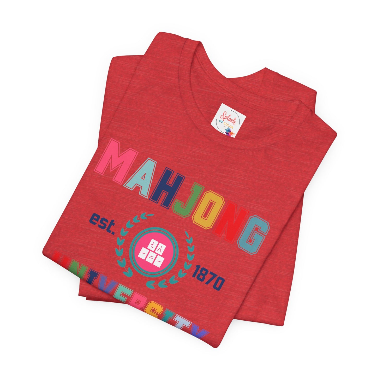 Mahjong University Unisex Tee, Fun Graphic T-Shirt, Perfect for Casual Wear Game Nights