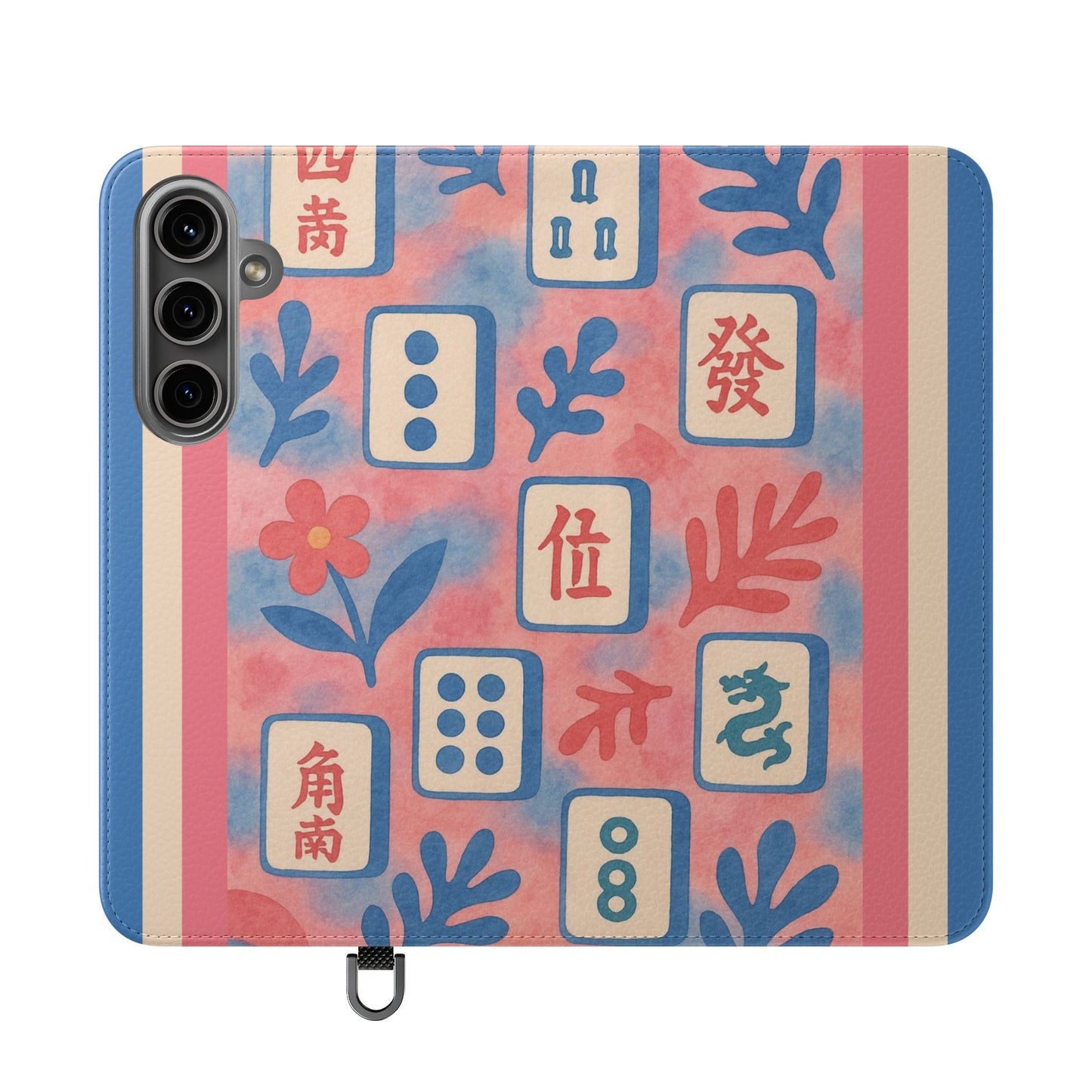 Mahjong Watercolor Artistic Flip Case for Phones, Stylish Wallet Cover, Trendy Phone Accessory, Ideal Gift for Friends, Protective Phone Sleeve