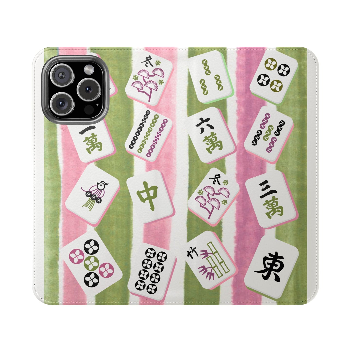 Colorful Mahjong Flip Cases for Phones, Unique Phone Cover, Gift for Gamers, Handheld Device Protection, Stylish Phone Accessory