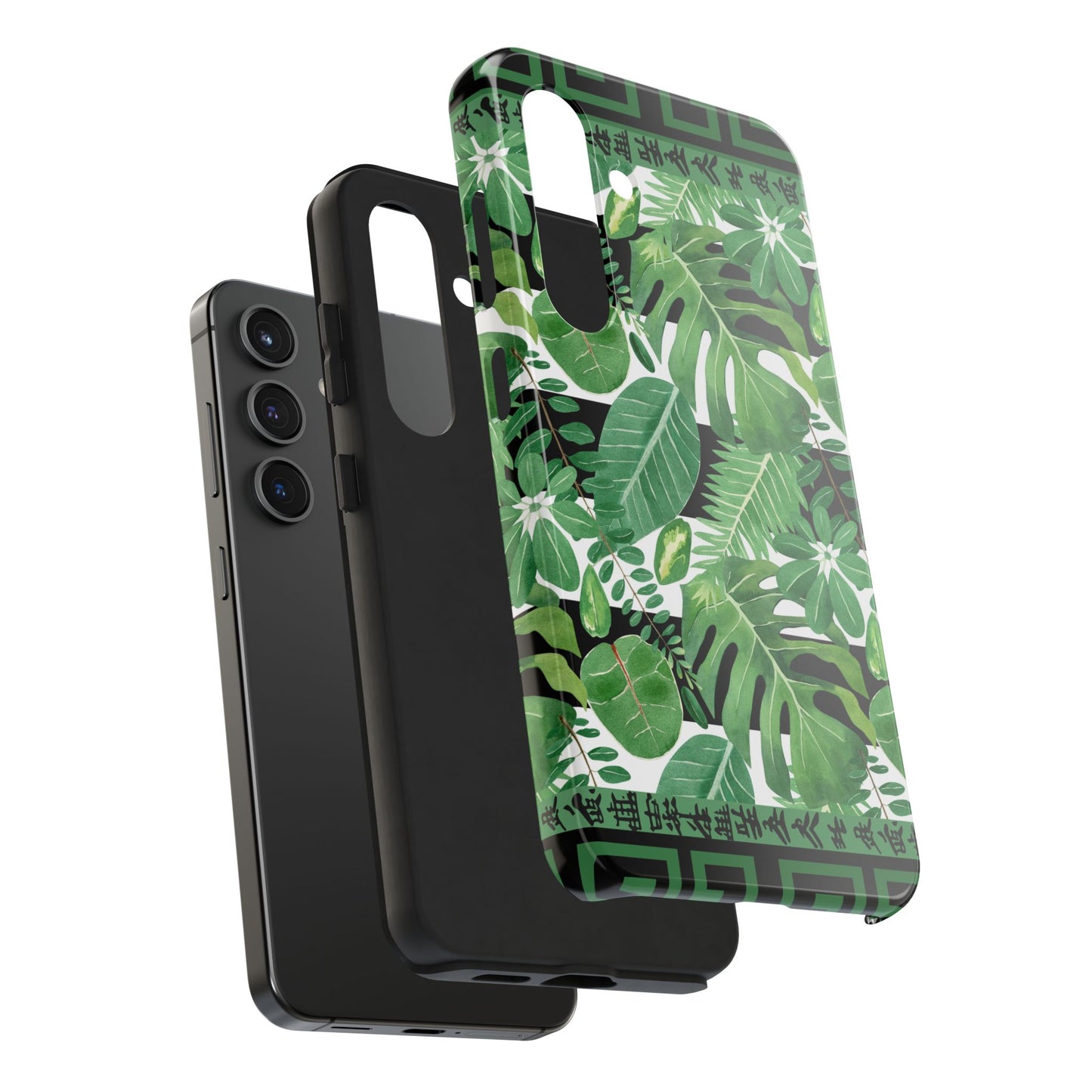 Tropical Mahjong Phone Case Tough Phone Case, Monstera Boho Style