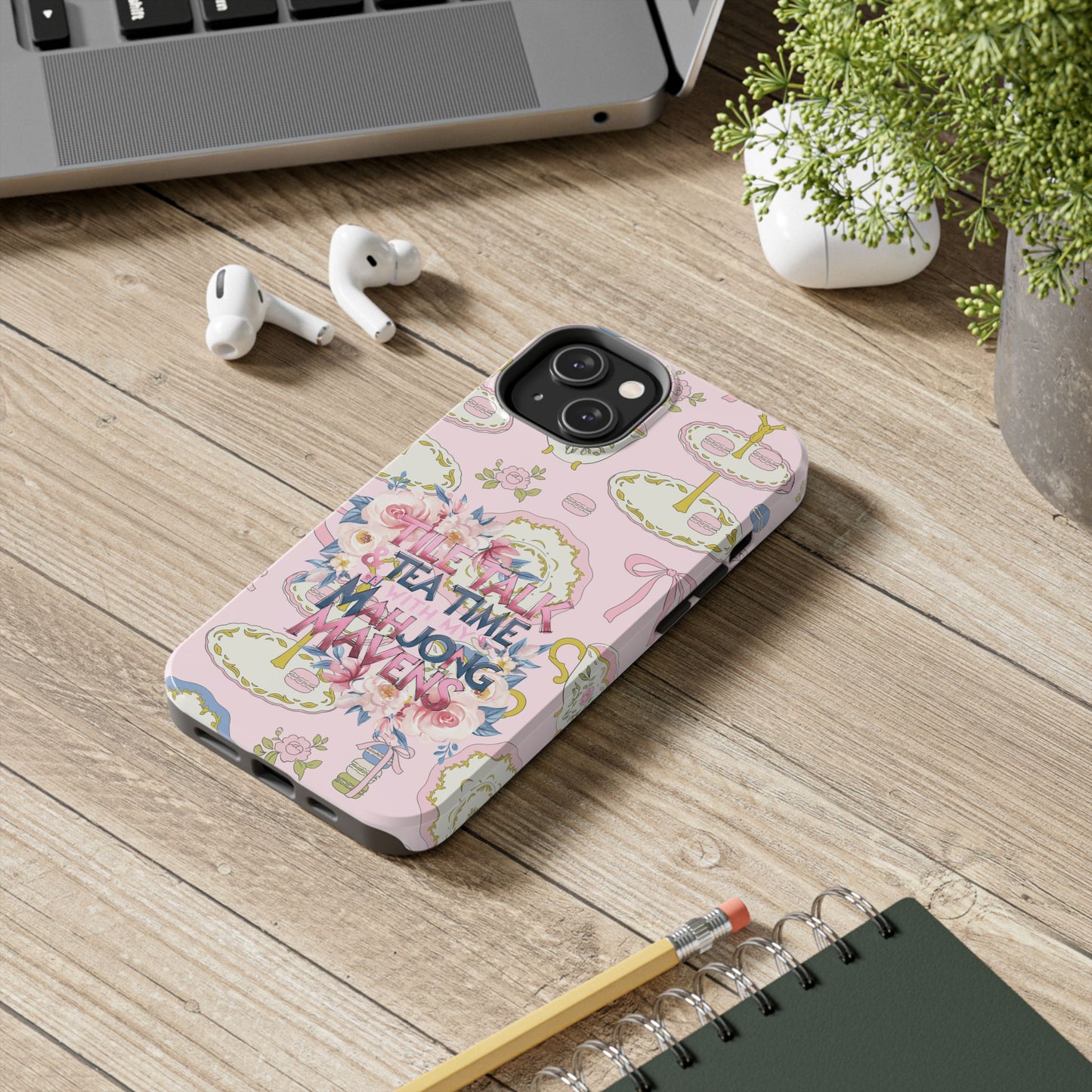 Tea Time Mahjong Phone Case - Stylish Tough Phone Case for Gamers, Tea Lovers, Unique Gift, Protection, Fun Design