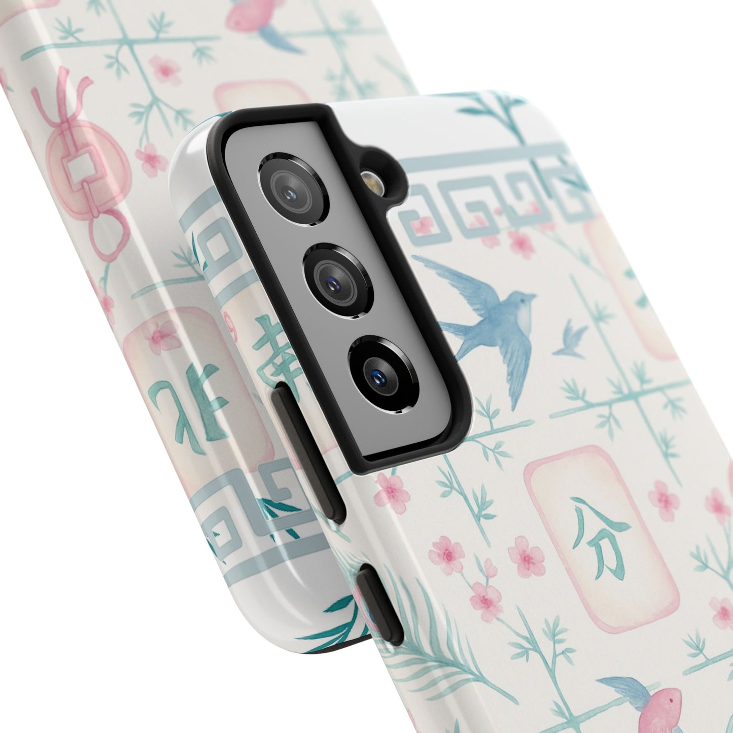 Whimsical Mahjong Tile Pastel Preppy Tough Phone Cases with Vibrant Oriental Designs Mahj Lover Gift