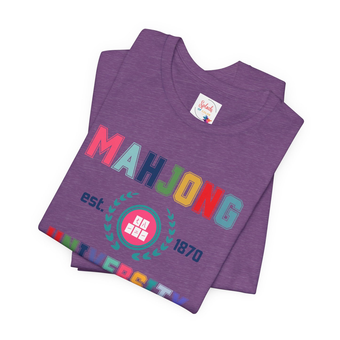 Mahjong University Unisex Tee, Fun Graphic T-Shirt, Perfect for Casual Wear Game Nights