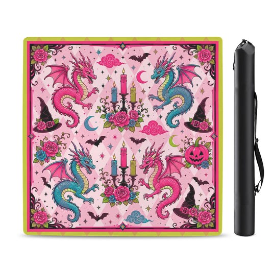 Harlequin Halloween Dragon Mahjong Mat - Splash Of Mahj And Color Co.