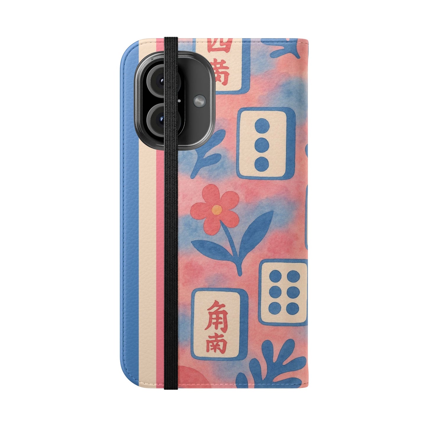 Mahjong Watercolor Artistic Flip Case for Phones, Stylish Wallet Cover, Trendy Phone Accessory, Ideal Gift for Friends, Protective Phone Sleeve